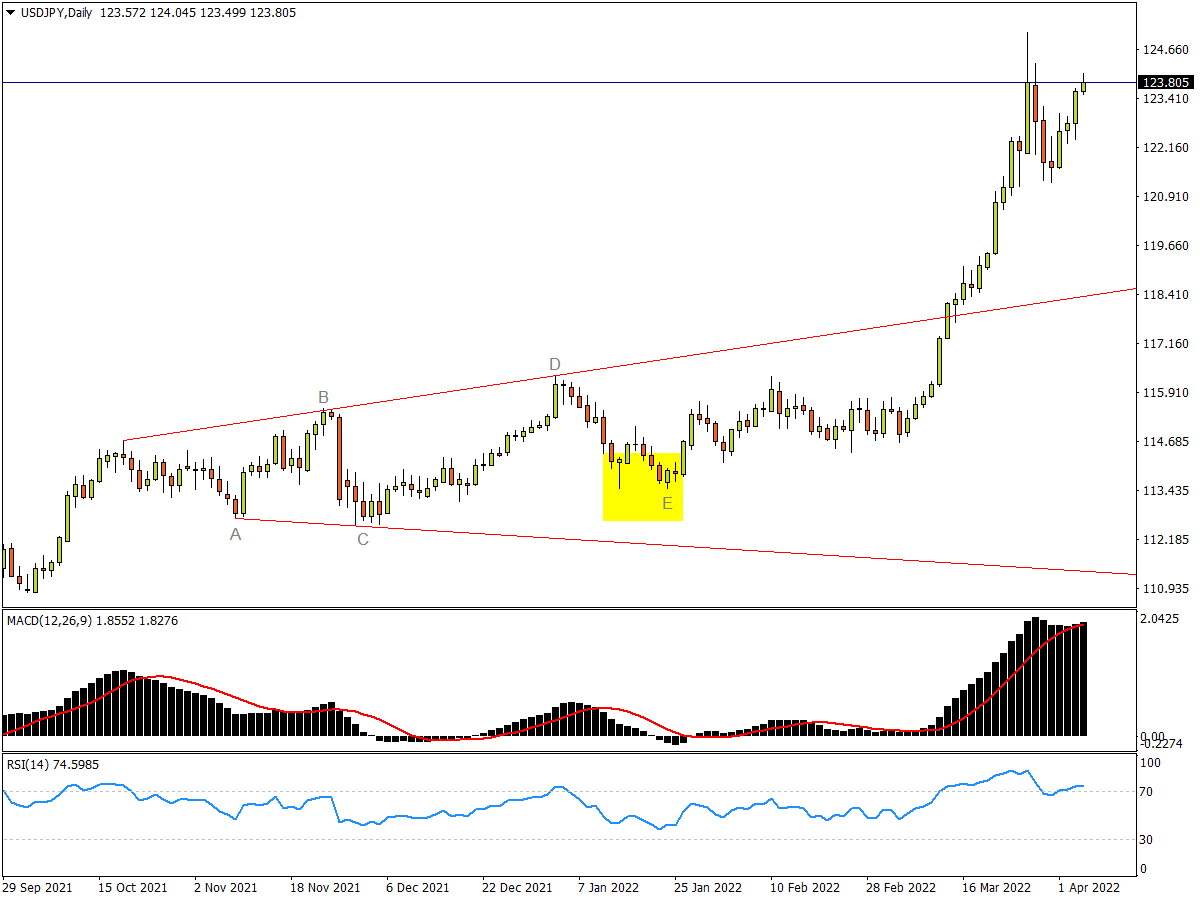 美元/日元日线图 